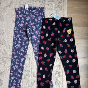 Old Navy/Cat & Jack Floral Leggings Bundle Girls Size M (2 pack bundle)